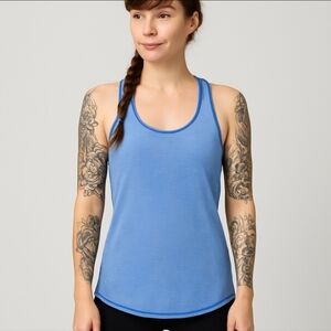 Lululemon Racer Back Tank Top Blue Micro Stripe 6